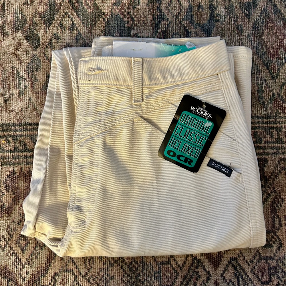 Vintage Rock Mountain Western Jeans… Cream…No Pockets 32/13 X-Long